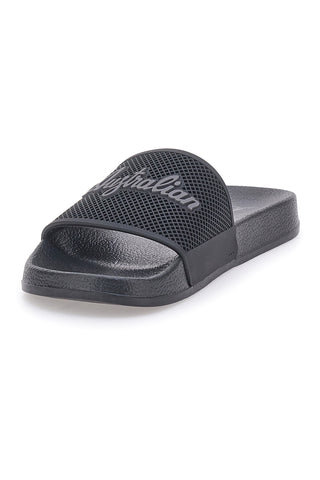 Schwarze Hausschuhe mit kontrastierendem Band und Logo für Herren Australian