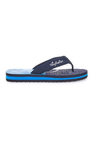 Schwarze und blaue Flip-Flops mit Grafikdruck Australian AU24M408