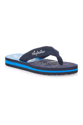 Schwarze und blaue Flip-Flops mit Grafikdruck Australian AU24M408