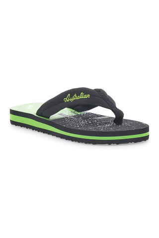 Schwarze und grüne Flip-Flops mit Grafikdruck Australian AU24M408