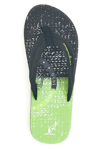 Schwarze und grüne Flip-Flops mit Grafikdruck Australian AU24M408