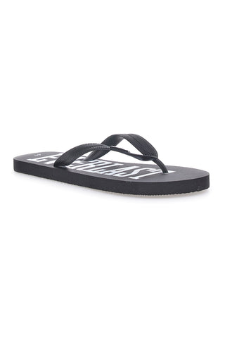 Schwarze Flip-Flops mit großem weißen Logo EVERLAST EV08