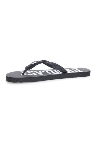 Schwarze Flip-Flops mit großem weißen Logo EVERLAST EV08