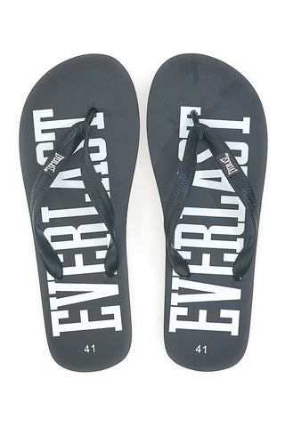 Schwarze Flip-Flops mit großem weißen Logo EVERLAST EV08