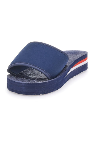 Marineblaue Hausschuhe mit Logoband SUPERGA S24E701