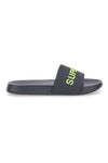 Ciabatte nere con fascia e logo verde da uomo Superga S24U433