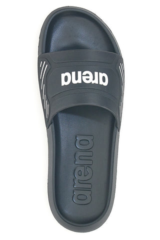 Ciabatte nere con fascia e logo bianco Arena