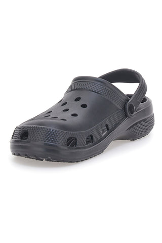 Zoccoli neri traforati con cinturino posteriore COVERI WORLD UCW10