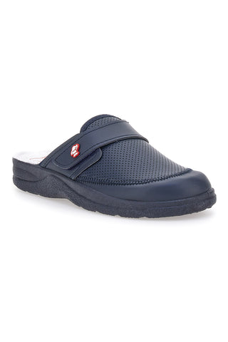 MR CHEF 1668 Blaue Lederpantoffeln