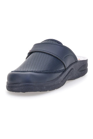 MR CHEF 1668 Blaue Lederpantoffeln