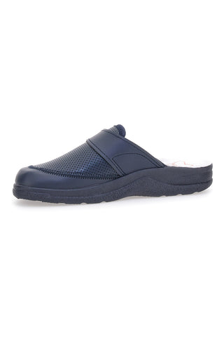 MR CHEF 1668 Blaue Lederpantoffeln