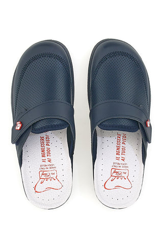 MR CHEF 1668 Blaue Lederpantoffeln