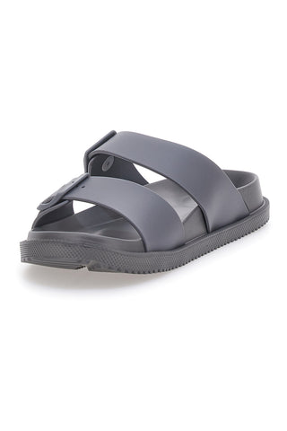 Ciabatte grigie in gomma con doppio cinturino 2T2L 72593