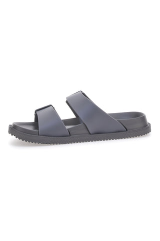 Ciabatte grigie in gomma con doppio cinturino 2T2L 72593