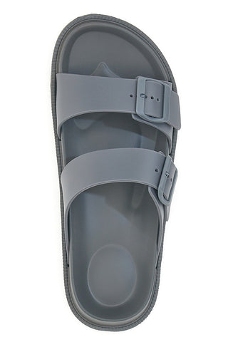 Ciabatte grigie in gomma con doppio cinturino 2T2L 72593