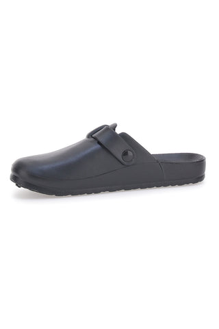 Sabot in gomma neri con cinturino regolabile 2T2L JLY09