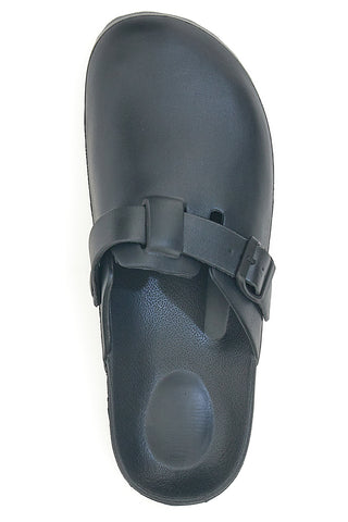 Sabot in gomma neri con cinturino regolabile 2T2L JLY09