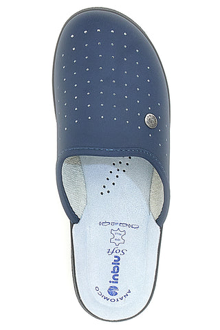 Ciabatte Blu Con Sottopiede in Pelle Inblu 33 Rh