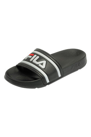 Schwarze Hausschuhe mit großem Fila-Logo 101093