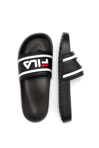 Schwarze Hausschuhe mit großem Fila-Logo 101093