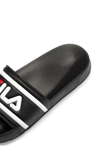 Schwarze Hausschuhe mit großem Fila-Logo 101093