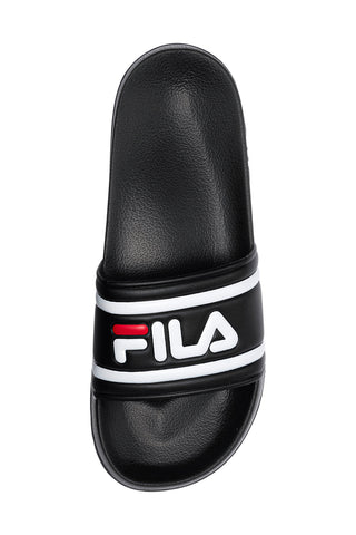 Schwarze Hausschuhe mit großem Fila-Logo 101093