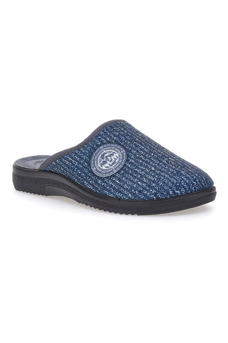 Pantofole blu con tessuto lavorato e plantare anatomico Inblu 16 DG
