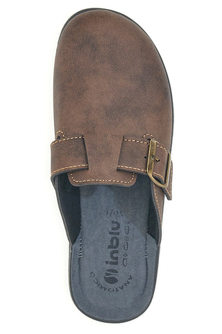 Pantofola marrone con fibbia regolabile Inblu 19DG