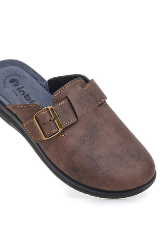 Pantofola marrone con fibbia regolabile Inblu 19DG