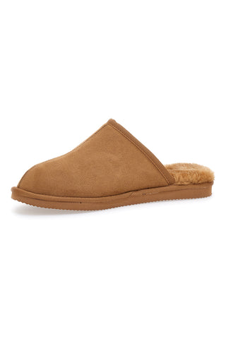 Superga S64U876 Lederpantoffeln mit Fellfutter und rutschfester Sohle