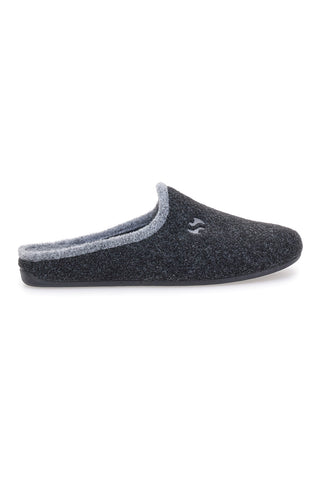 Superga – S10S225 – Filzpantoffeln in Anthrazit mit grauem Besatz