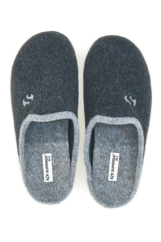 Pantofole antracite in feltro con profilo grigio Superga S10S225