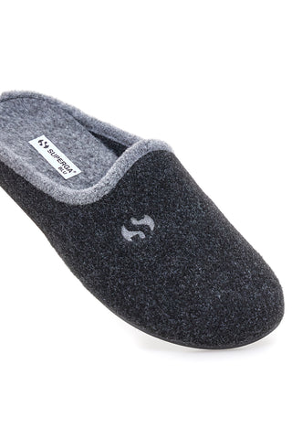Pantofole antracite in feltro con profilo grigio Superga S10S225