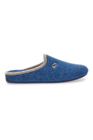 Pantofole blu in feltro con profilo a contrasto Superga S10S225