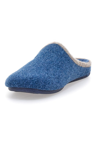 Superga S10S225 – blaue Filzpantoffeln mit kontrastierendem Besatz