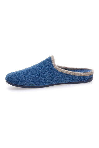 Superga S10S225 – blaue Filzpantoffeln mit kontrastierendem Besatz