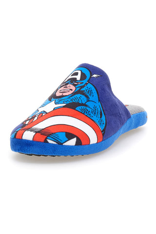 Blaue Hausschuhe mit Captain America-Aufdruck und rutschfester Avengers-Sohle R1010198T01