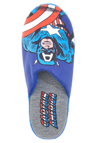 Blaue Hausschuhe mit Captain America-Aufdruck und rutschfester Avengers-Sohle R1010198T01