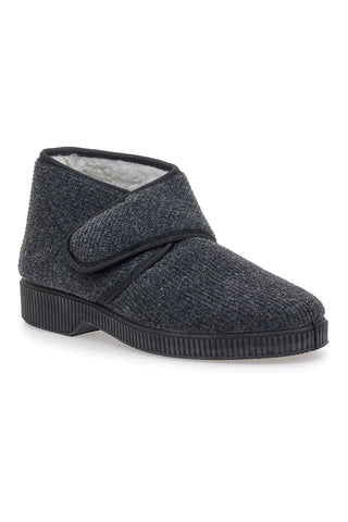Pantofole grigio scuro con strappo Antica Pantofoleria 1378