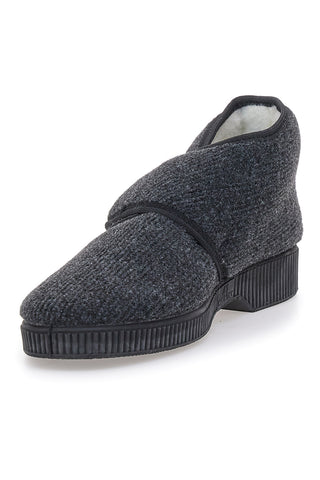 Pantofole grigio scuro con strappo Antica Pantofoleria 1378