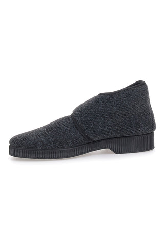 Pantofole grigio scuro con strappo Antica Pantofoleria 1378