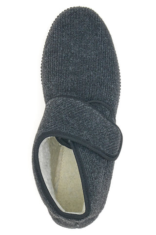 Pantofole grigio scuro con strappo Antica Pantofoleria 1378