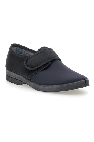Pantofole nere con chiusura a strappo Antica pantofoleria 58