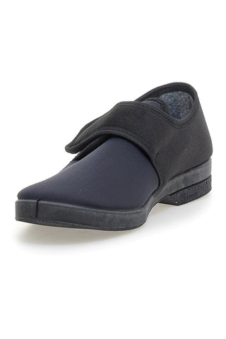 Schwarze Hausschuhe mit Klettverschluss Antica pantofoleria 58