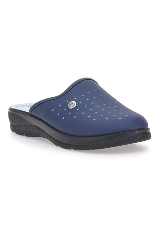 Pantofola blu anatomica con sottopiede soft e dettagli traforati Inblu 33RH