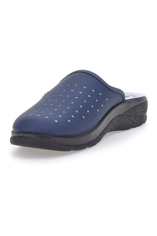 Pantofola blu anatomica con sottopiede soft e dettagli traforati Inblu 33RH