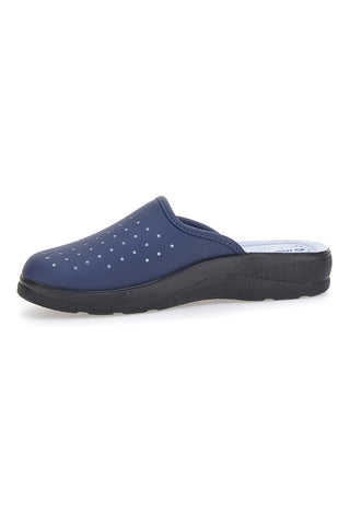 Anatomischer blauer Slipper mit weicher Innensohle und perforierten Details Inblu 33RH