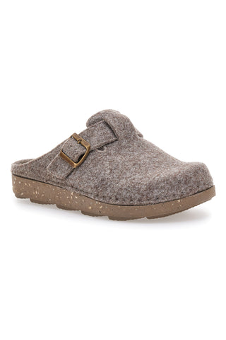 Taupe Filzpantoffeln mit Schnalle Inblu 23 MT