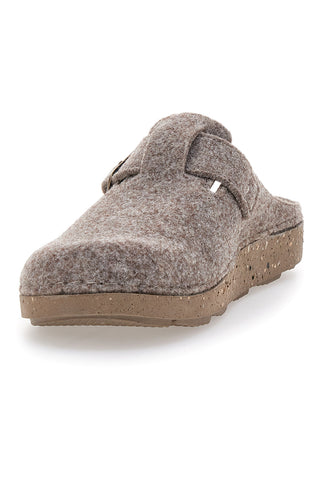 Taupe Filzpantoffeln mit Schnalle Inblu 23 MT