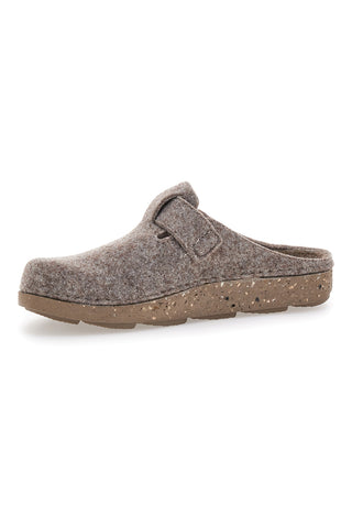 Taupe Filzpantoffeln mit Schnalle Inblu 23 MT